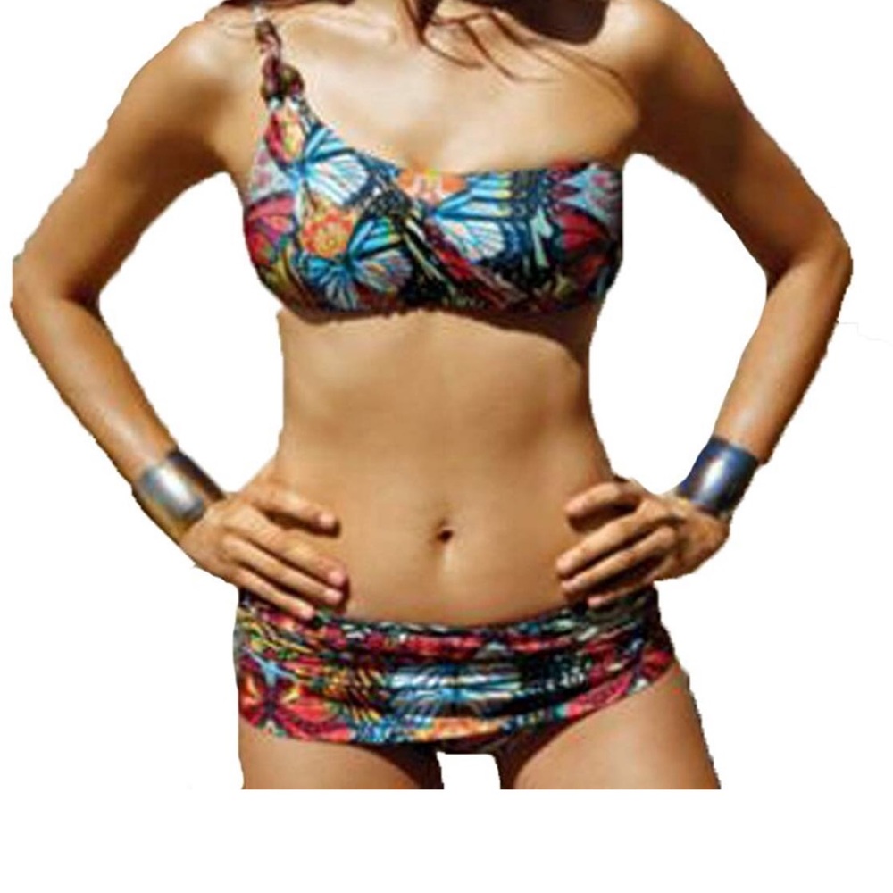Becca one shoulder bikini set Sz small.